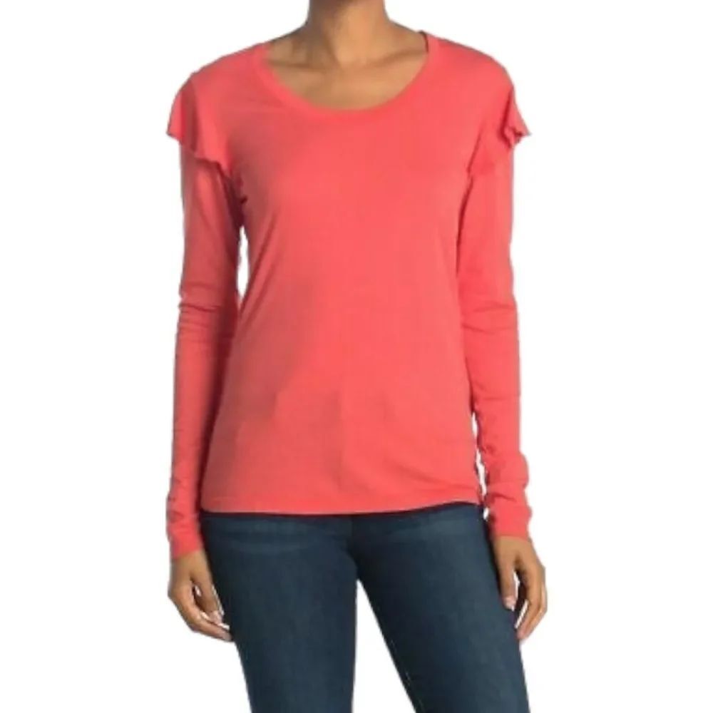 NWT SUNDRY Ruffle Sleeve Long Sleeve Top M